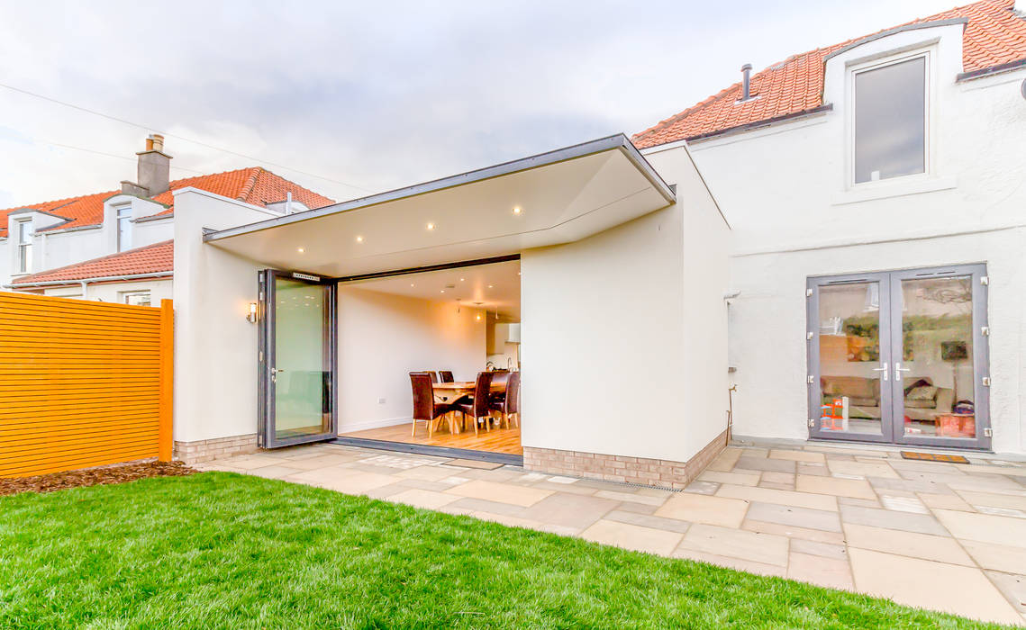 Cantilever Roof and Bi Fold Door Capital A Architecture Terrace house Plywood Cantaliver,Roof,Bifold,Extension