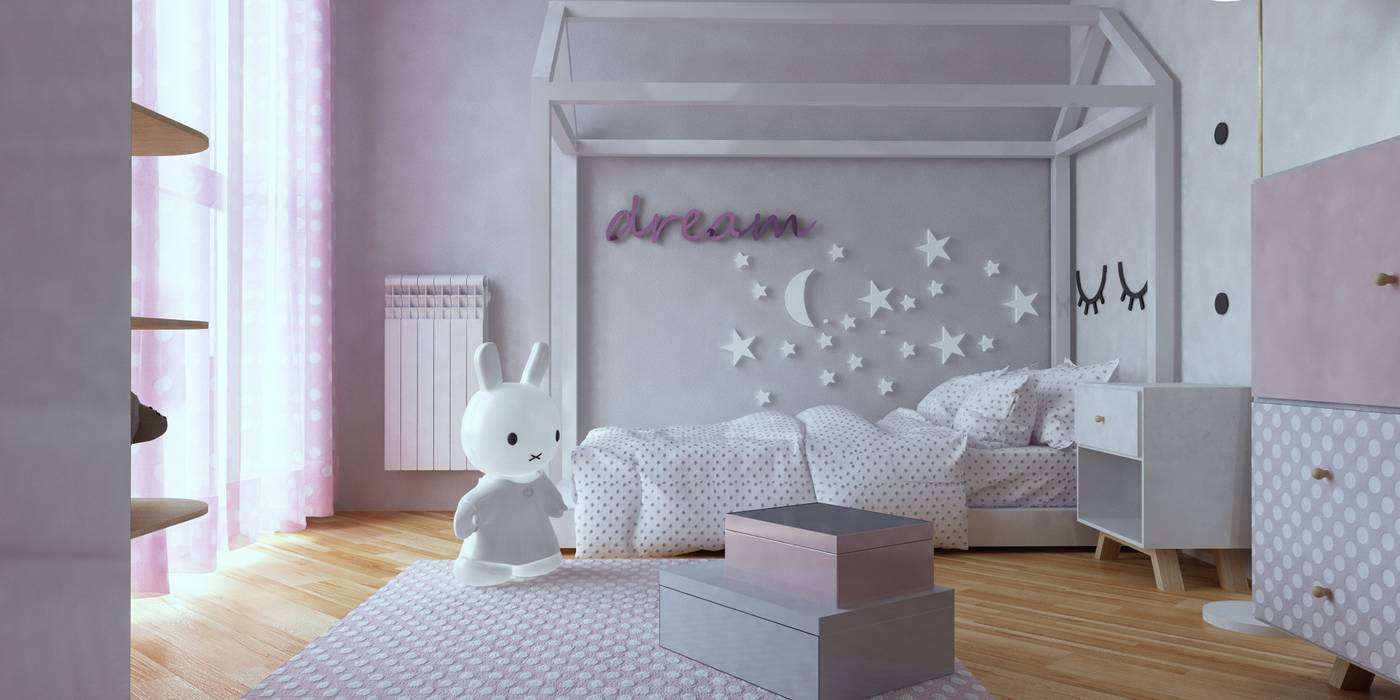 progetto render cameretta SAMANTHA PASTRELLO INTERIOR DESIGN Stanza dei bambini moderna moderno,nordico,maisons du monde,stile,stanza dei bambini,interior