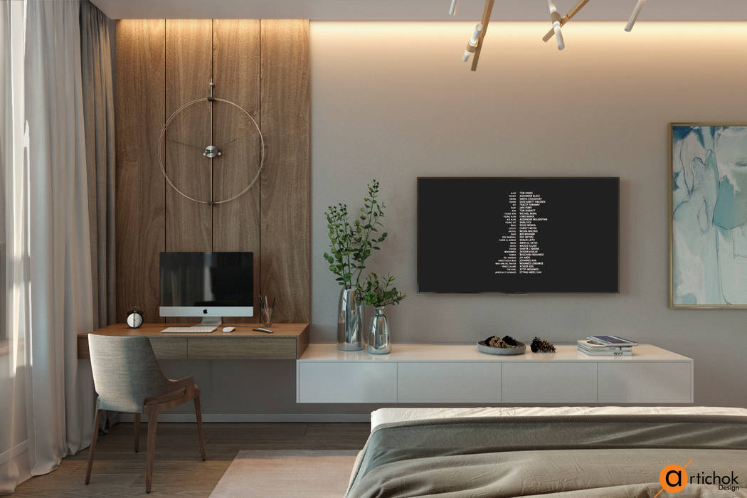 Природная симфония, Artichok Design Artichok Design Dormitorios de estilo minimalista Madera Acabado en madera