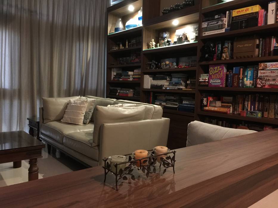 Living FINE ART LIVING PTE LTD Mediterranean style living room Plywood cosy living,cosy lounge,living divider,library,display cabinet,low divider,book shelves