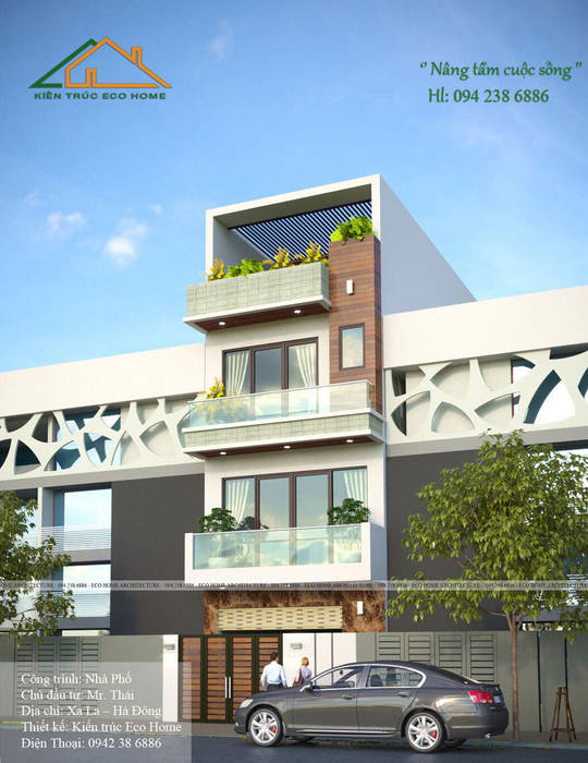 Nhà Phố hiện đại - Anh Thái, Công ty CP kiến trúc và xây dựng Eco Home Công ty CP kiến trúc và xây dựng Eco Home