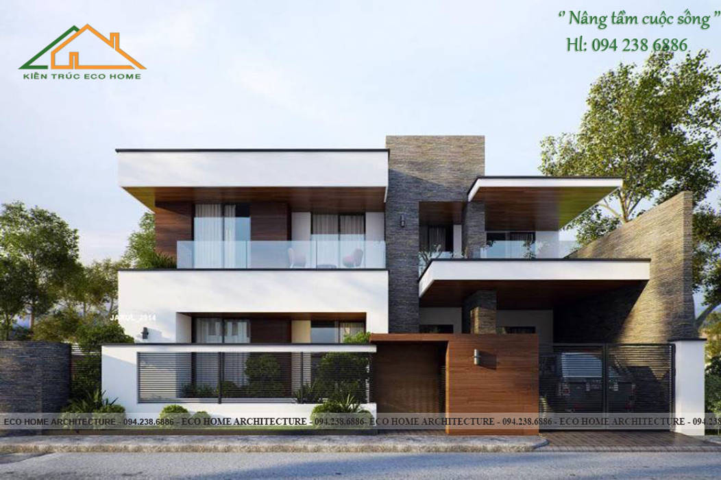 Thiết kế biệt thự hiện đại tại Vĩnh Phúc, Công ty CP kiến trúc và xây dựng Eco Home Công ty CP kiến trúc và xây dựng Eco Home