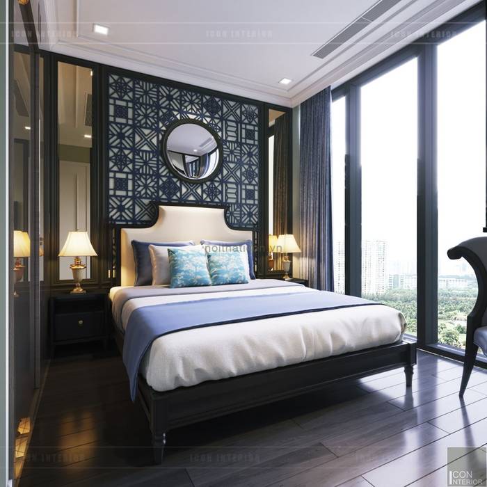 THIẾT KẾ INDOCHINE TRONG CĂN HỘ VINHOMES GOLDEN RIVER, ICON INTERIOR ICON INTERIOR Asian style bedroom