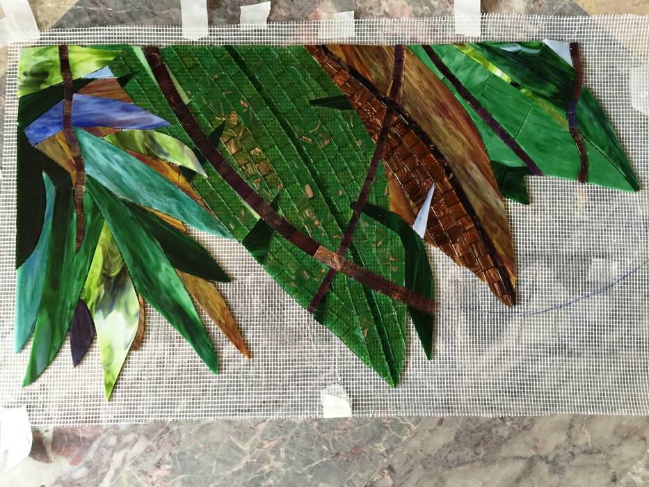 Kaplan Gözü Mozaik Sanat Evi Tropikal Balkon, Veranda & Teras Mozaik mozaik,mozaik uygulama,mozaik deseni,mozaik atölyesi,renkli mozaikler,Aksesuarlar & Dekorasyon