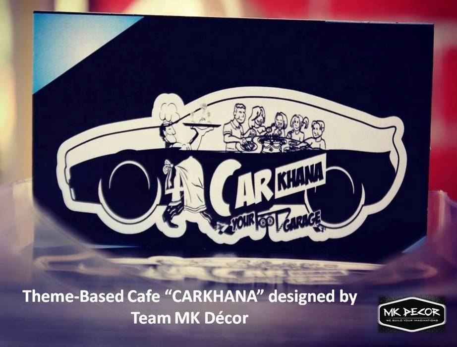 "CarKhana" ATheme-Based Cafe Designed by Team MK Decor MK Decor Commercial spaces Bricks Hotels