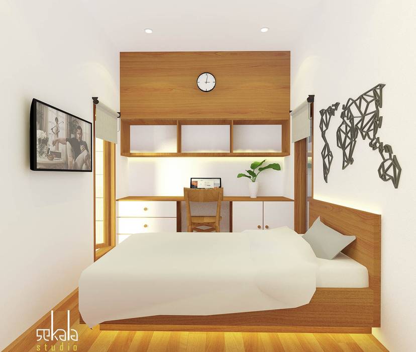 Rumah Ibu Siska SEKALA Studio Kamar Tidur Modern Kayu Wood effect