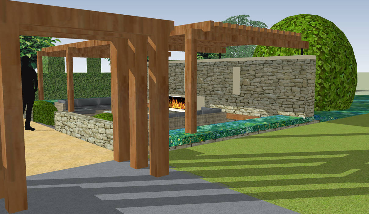 Stable House Aralia Jardines japoneses Madera Acabado en madera pergola,outdoor fireplace,outdoor kitchen,outdoor furniture,outdoor oven,garden fence,garden furniture,indoor garden,indoor-outdoor,outdoor lounge,garden lounge