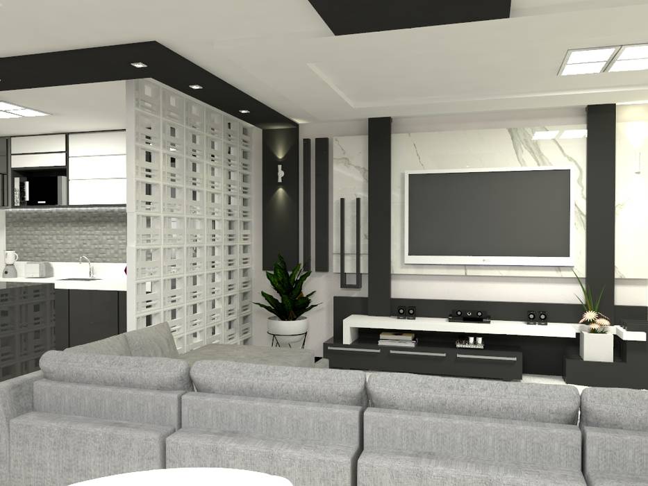 Sala de TV Laene Carvalho Arquitetura e Interiores Salas de estar modernas