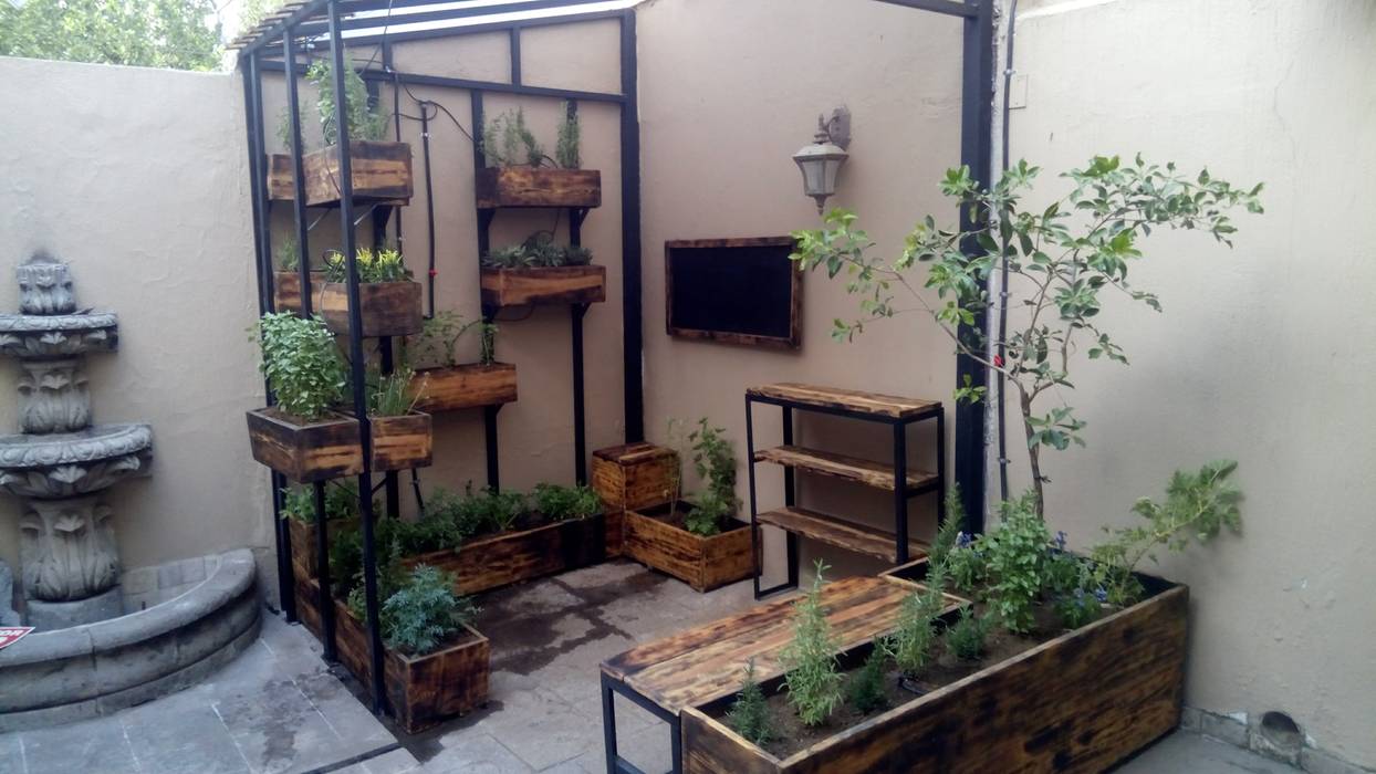 Huerto Estafeta y jardineras Madera estilo Lumber, Ambient Natura Ambient Natura Garden Shed لکڑی Wood effect