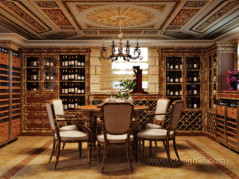 Винная комната в доме, студия Design3F студия Design3F Wine cellar