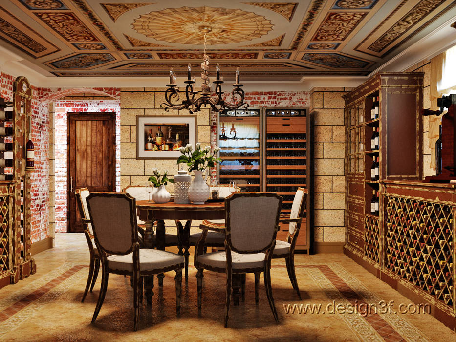 Винная комната в доме, студия Design3F студия Design3F Wine cellar