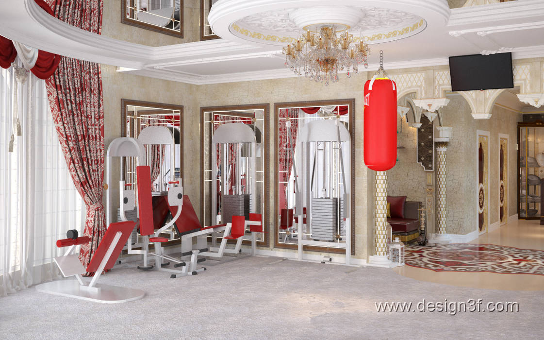 Тренажерный зал в восточном стиле, студия Design3F студия Design3F Asian style gym