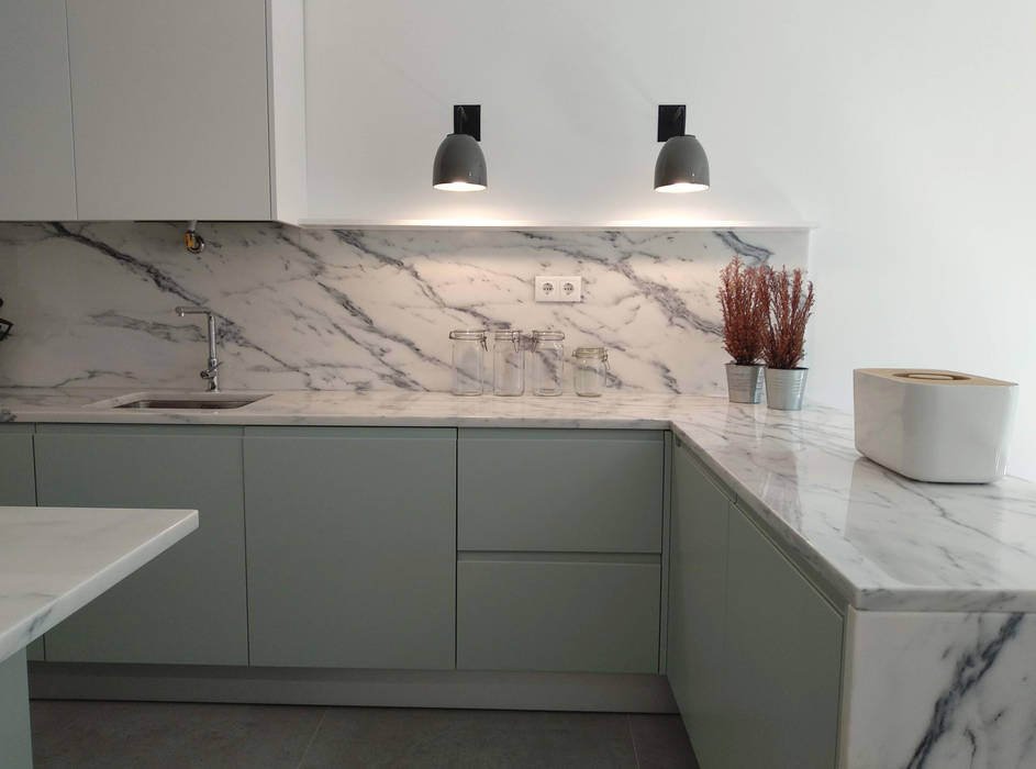 CF Arquitectura e Design Cuisine minimaliste Pierre Vert