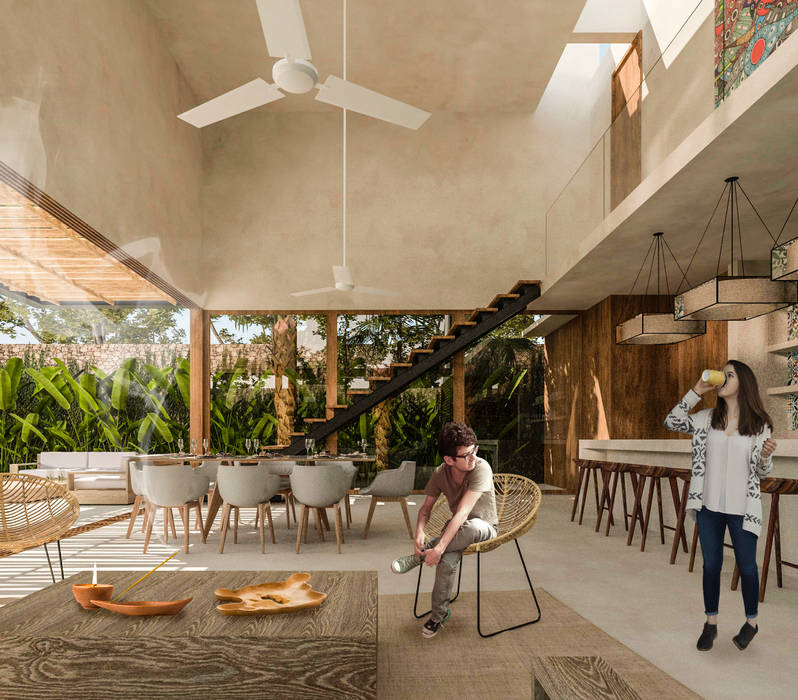 CASA GUARUMA, TULUM QUINTANA ROO, MEXICO., Obed Clemente Arquitecto Obed Clemente Arquitecto منزل عائلي صغير الخرسانة