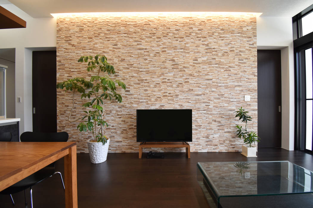 デザイン壁 Style Create モダンデザインの リビング タイル ブラウン Homify デザイン壁 Style Create モダンデザインの リビング タイル ブラウン Homify
