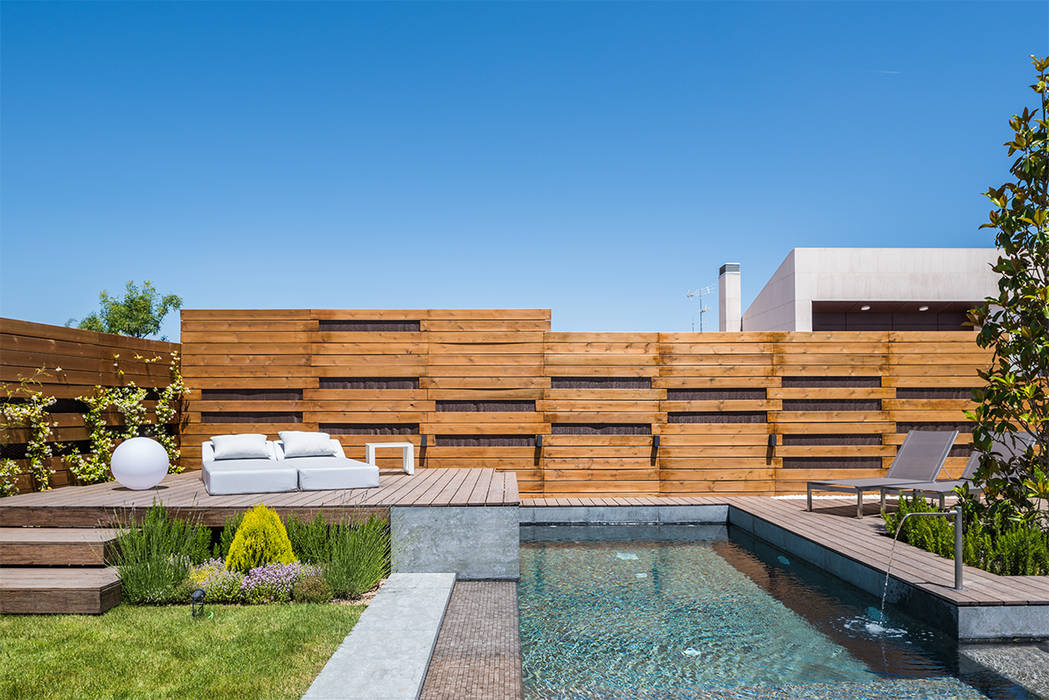 Diseño y construcción de piscinas y jardines zen en Madrid, AGi architects arquitectos y diseñadores en Madrid AGi architects arquitectos y diseñadores en Madrid Kolam renang halaman Granit