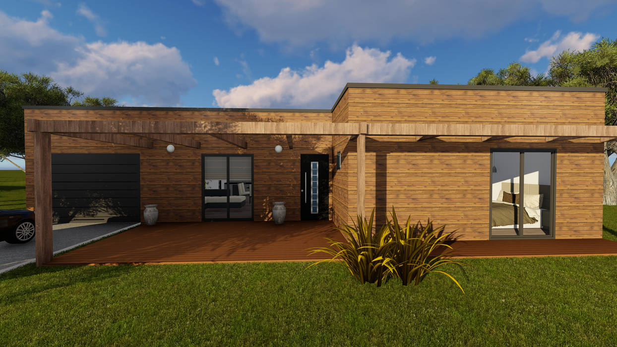 Casa modular de madeira | T3 de 169m², Discovercasa | Casas de Madeira & Modulares Discovercasa | Casas de Madeira & Modulares Wooden houses Solid Wood Multicolored