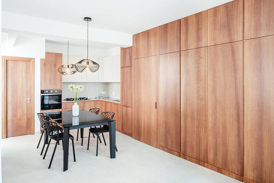 Casa ESSE, manuarino architettura design comunicazione manuarino architettura design comunicazione Built-in kitchens Wood Wood effect