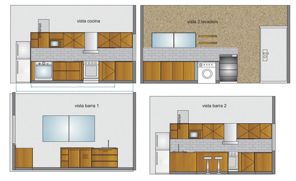 proyecto cocina tandil. muebles de cocina y distribucion. Carolina Garnero Cocinas a medida