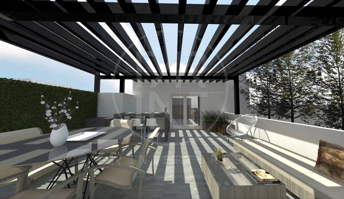 Terraza TAR INTERIORES Balcones y terrazas modernos terraza,deck,residencia,interiores,exteriores,TAR,diseño,saltillo,monterrey