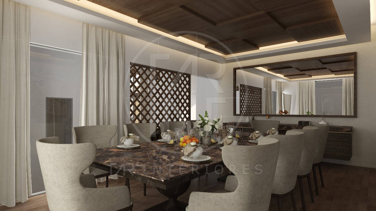 Comedor TAR INTERIORES Comedores modernos elegante,comedor,residencial,interiores,mobiliario,estilo,saltillo,monterrey,TAR