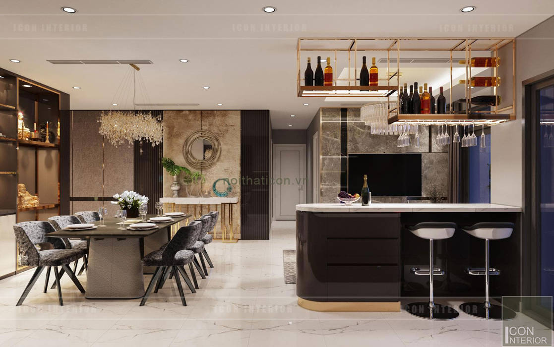 THIẾT KẾ NỘI THẤT CĂN HỘ: Kết hợp Neoclassic và Contemporary style, ICON INTERIOR ICON INTERIOR Modern kitchen