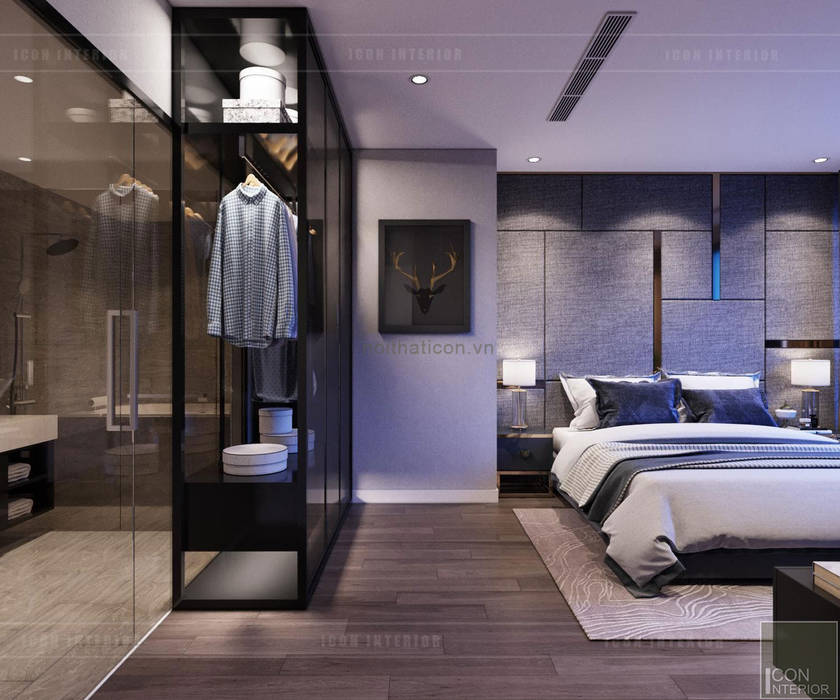 THIẾT KẾ NỘI THẤT CĂN HỘ: Kết hợp Neoclassic và Contemporary style, ICON INTERIOR ICON INTERIOR Phòng ngủ phong cách hiện đại