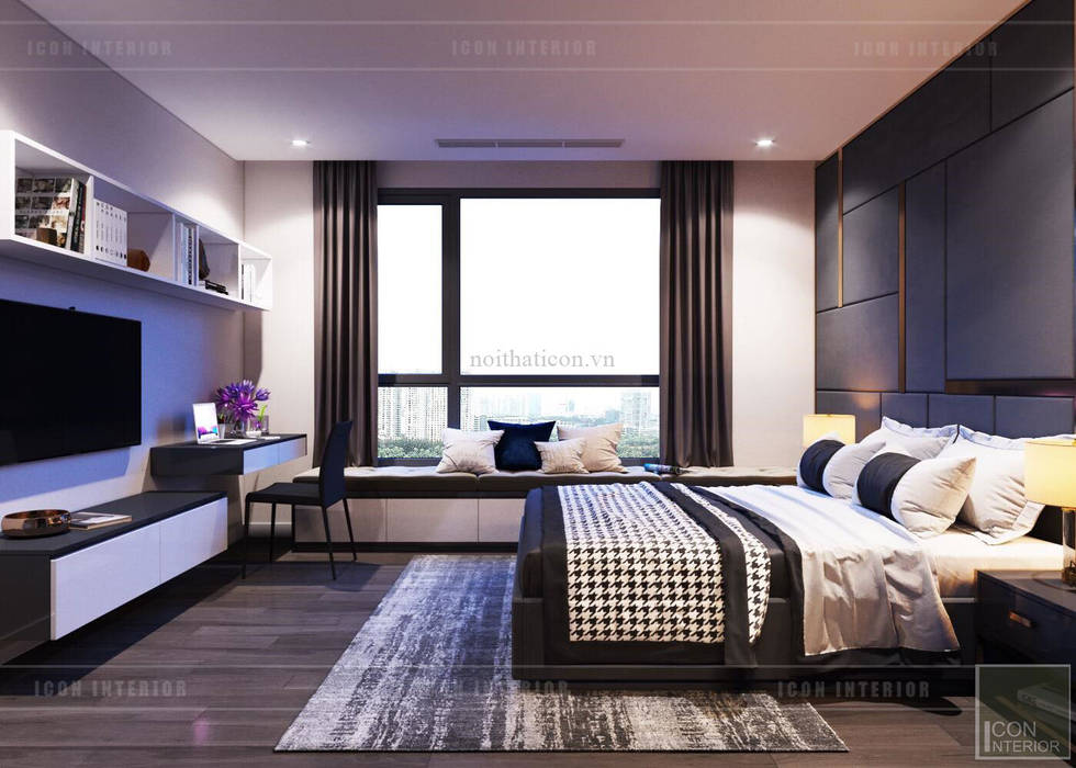 THIẾT KẾ NỘI THẤT CĂN HỘ: Kết hợp Neoclassic và Contemporary style, ICON INTERIOR ICON INTERIOR Modern style bedroom