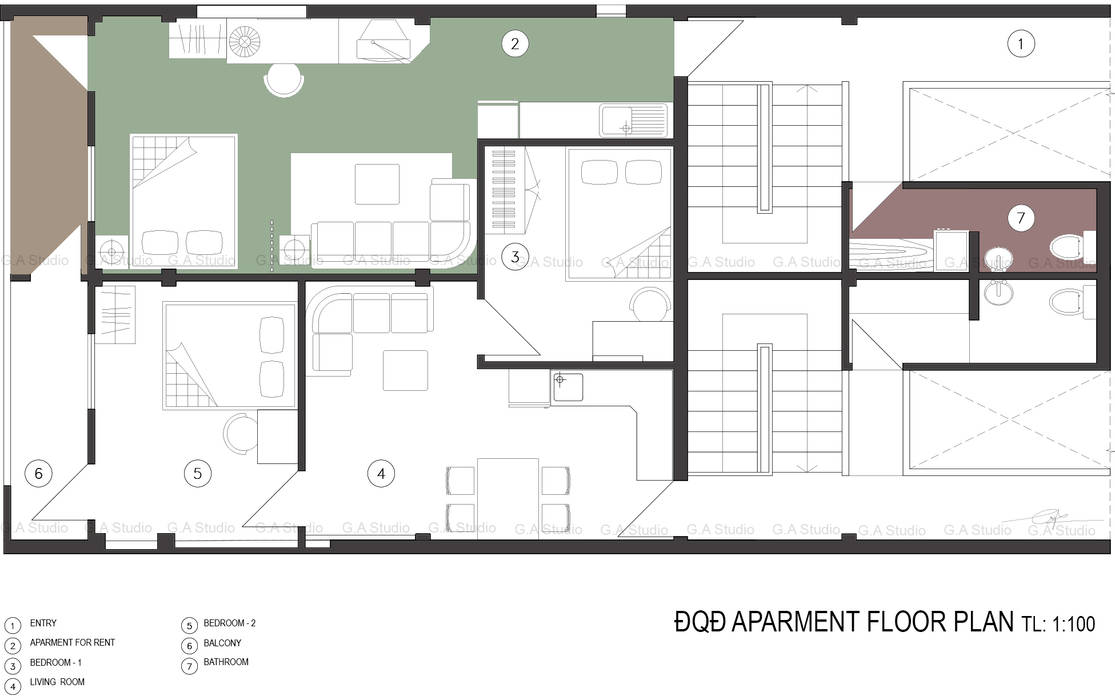 Floor plan G.A Studio Nhà cho nhiều gia đình home,G.Astudio,concept,homestay,G.Ahome,G.Afloorplan