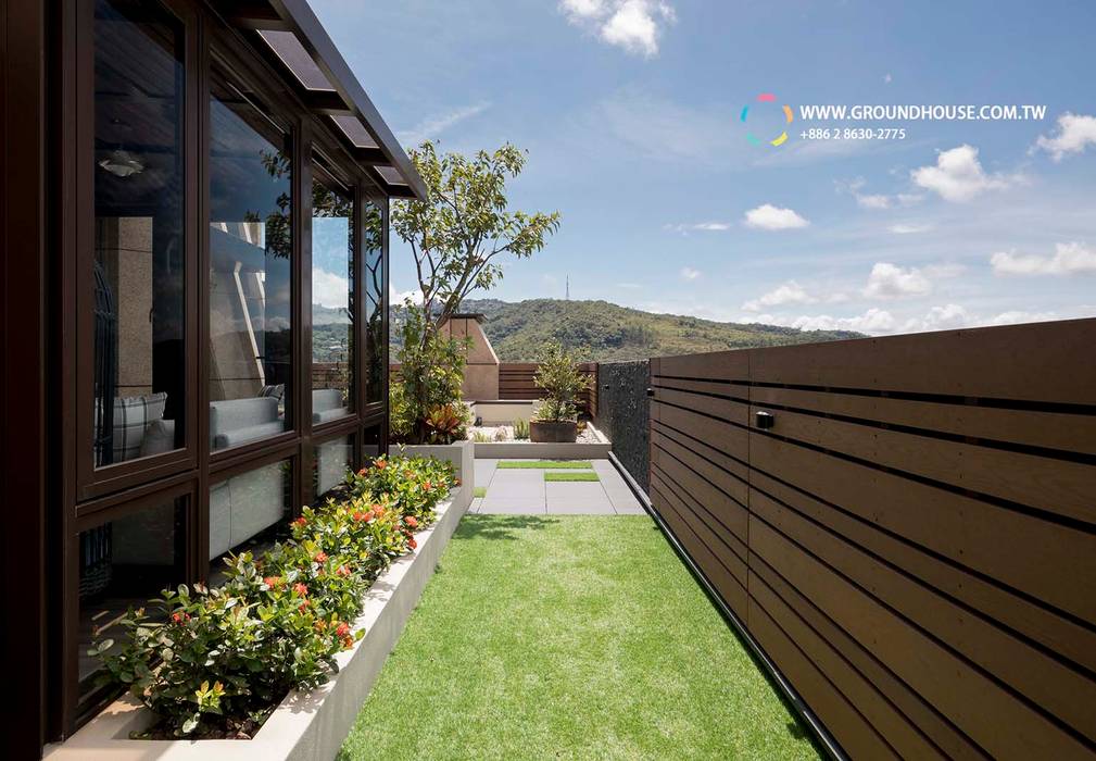 實踐簡約的起居計畫, 大地工房景觀公司 大地工房景觀公司 Minimalist balcony, veranda & terrace