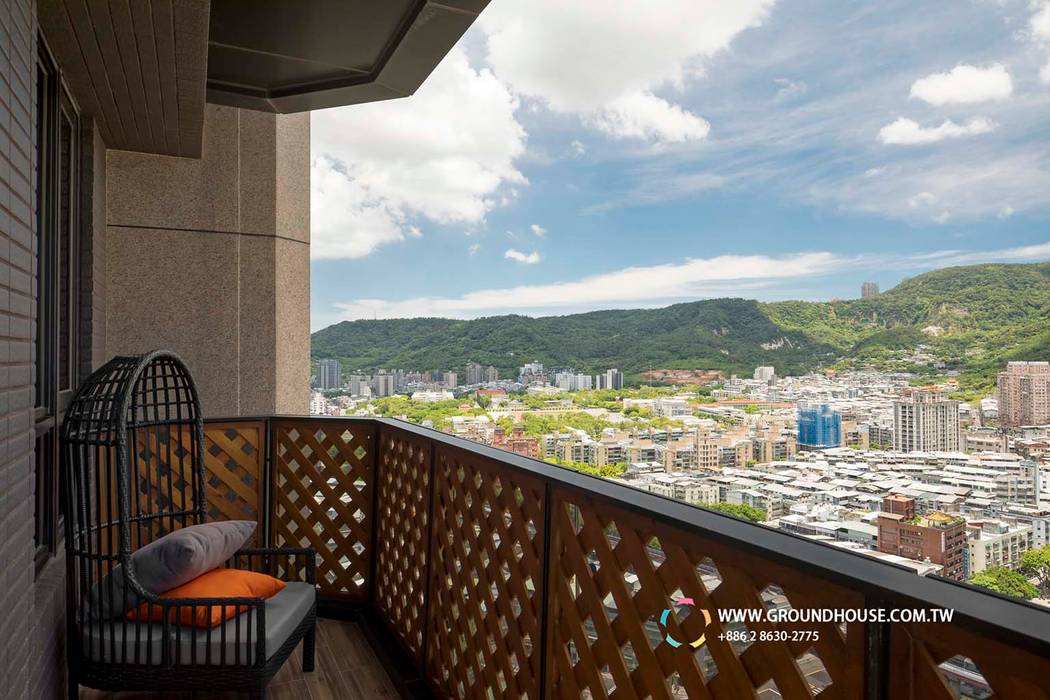 實踐簡約的起居計畫, 大地工房景觀公司 大地工房景觀公司 Minimalist balcony, veranda & terrace