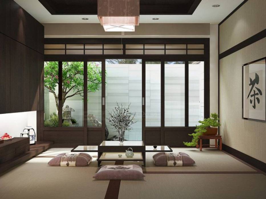 Phong Cách Nhật Trong Thiết Kế Nội Thất Phòng Khách Đẹp Trang Nhã, Công ty Thiết Kế Xây Dựng Song Phát Công ty Thiết Kế Xây Dựng Song Phát Asian style living room