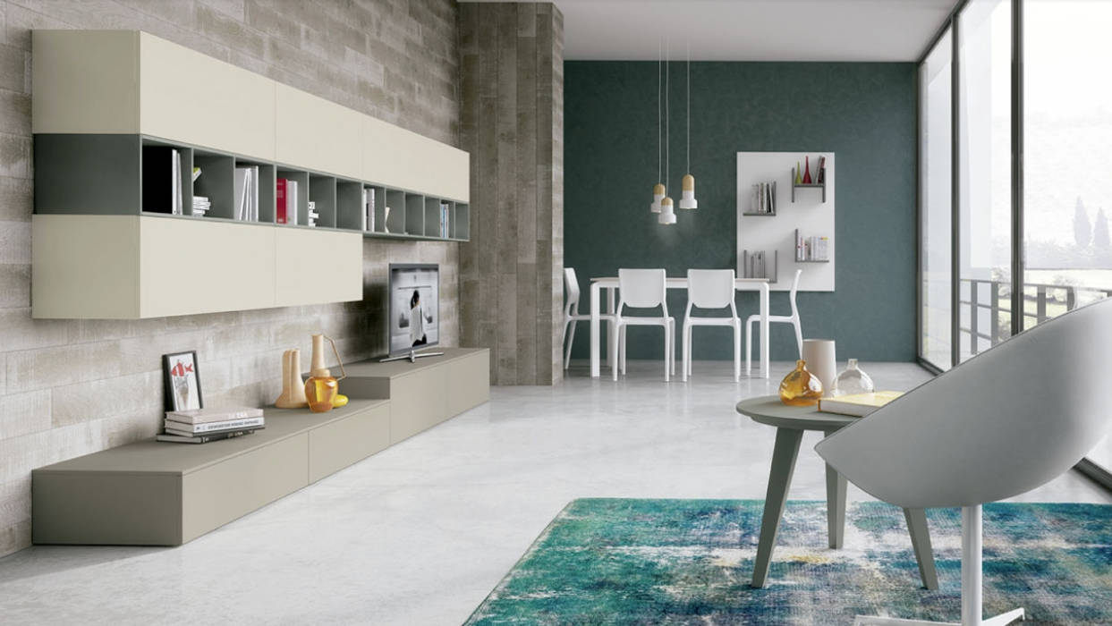 Salas de Estar, BMAA BMAA Modern Living Room Shelves