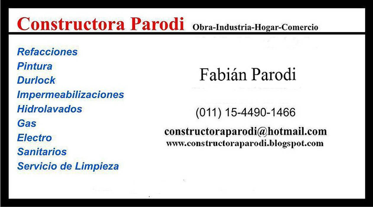 Servicios de Mantnimiento, reformas y construcción, Constructora Parodi Constructora Parodi