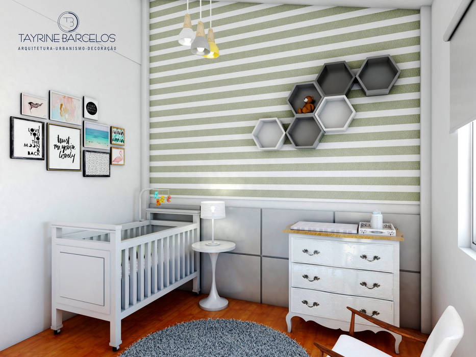 Design de Interiores A|R, Tayrine Barcelos Arquitetura e Decoração Tayrine Barcelos Arquitetura e Decoração Quarto infantil minimalista