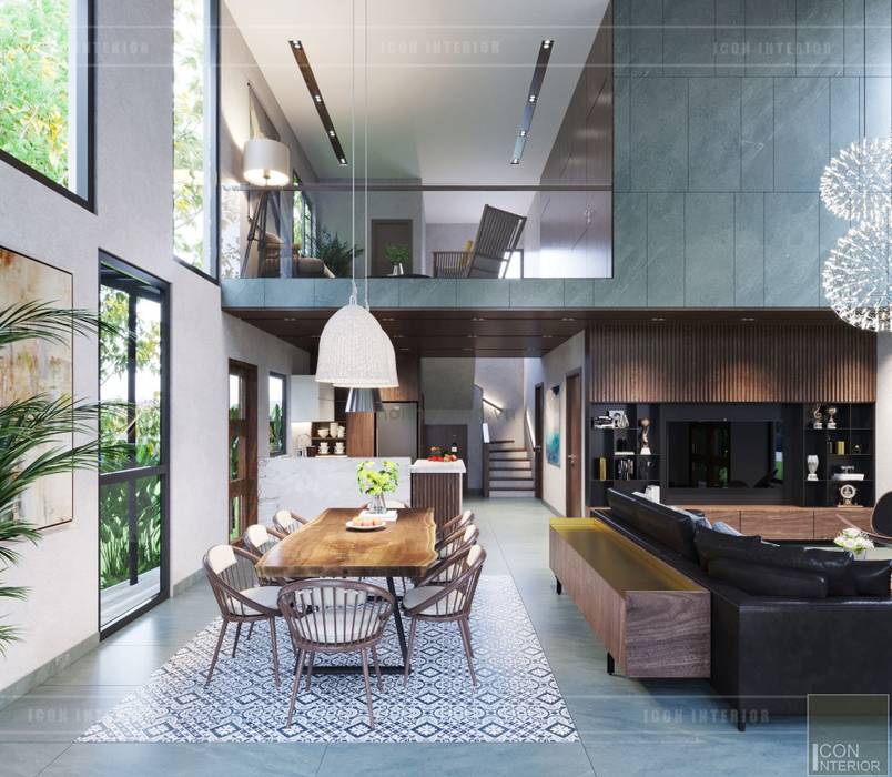 Thiết kế biệt thự hiện đại đẳng cấp với gỗ tự nhiên, ICON INTERIOR ICON INTERIOR Phòng ăn phong cách hiện đại