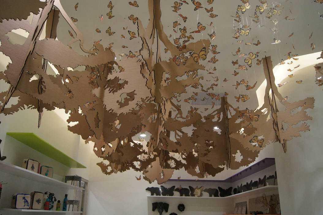 Plafón de cortado en cartón Paola Calzada Arquitectos Dormitorios infantiles modernos Papel mobiliario reciclado,cartón,colgante,ecofriendly,luken,paolacalzada,Accesorios y decoración