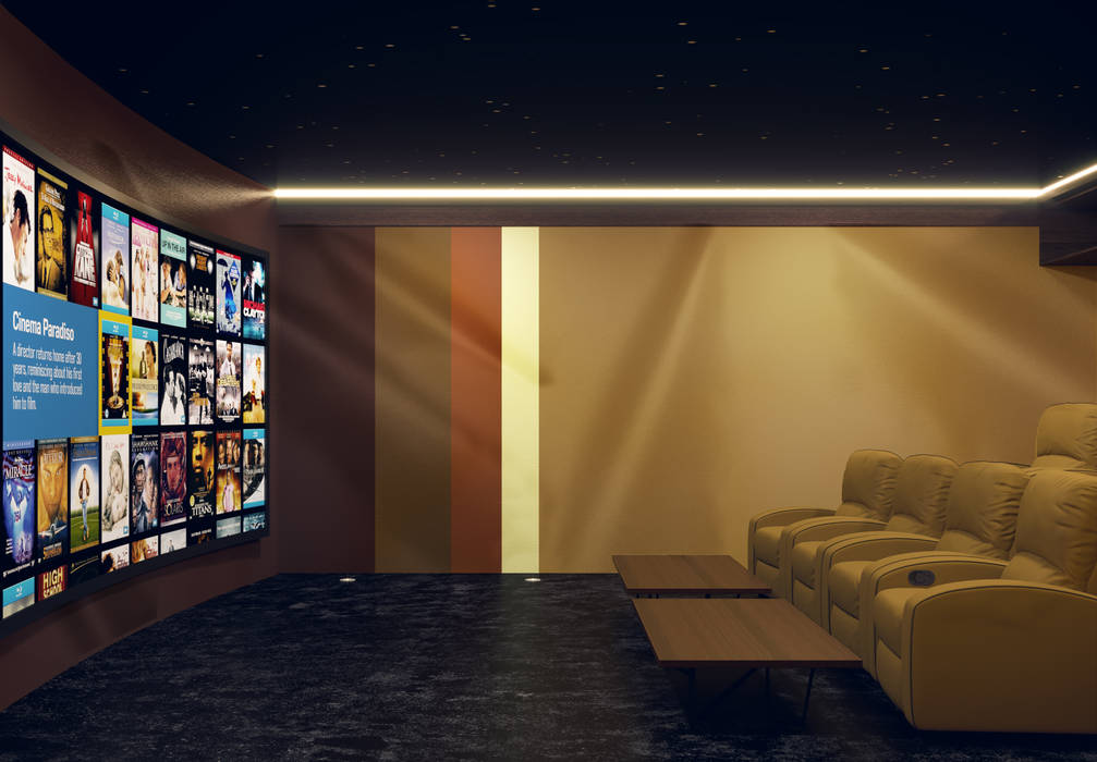 Home Cinema Room in Dubai Custom Controls Salle multimédia moderne home cinema dubai,home theater dubai