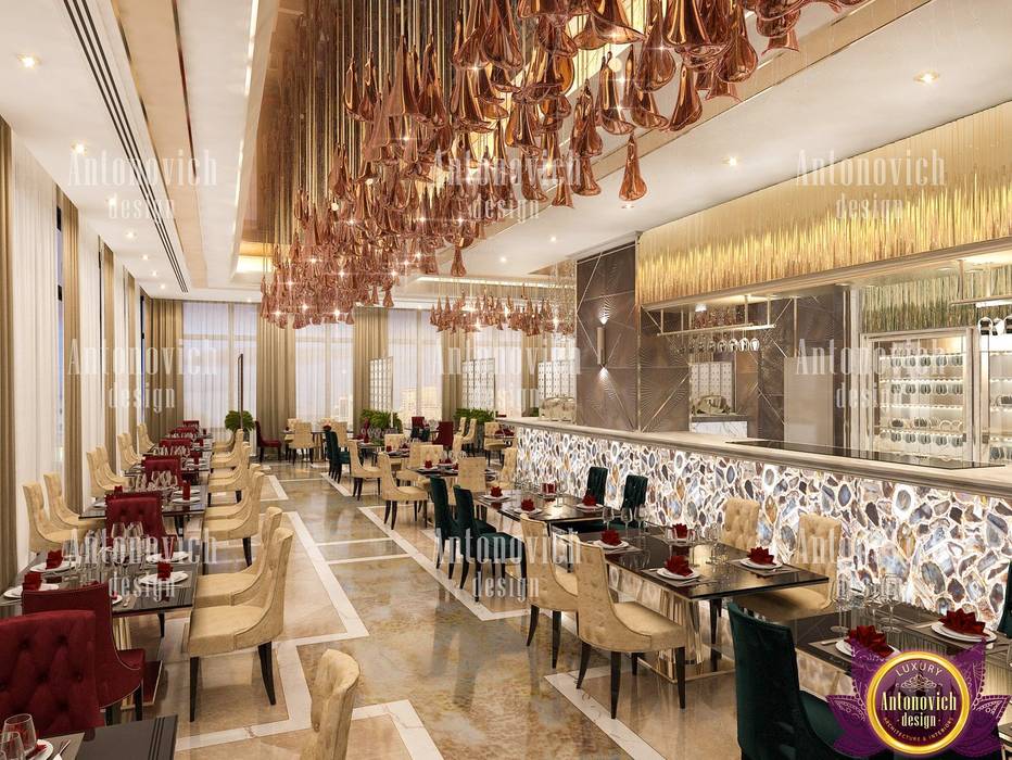 ​Beautiful interiors of restaurants from Katrina Antonovich, Luxury Antonovich Design Luxury Antonovich Design غرفة السفرة