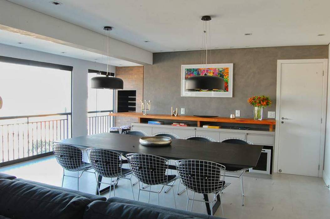Sala de jantar em apartamento remodelado Casa + Bossa Salas de jantar modernas