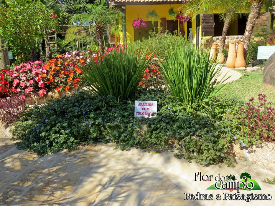 Arranjo De Flores Com Caminhos De Pedra Em Volta Flor Do Campo Pedras E Paisagismo Jardimacessorios E Decoracao Homify