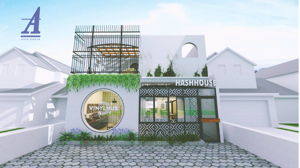 HASH HOUSE - YOGYAKARTA, INDONESIA Asta Karya Studio Ruang Komersial facade,restaurant,cafe,americancountry,design,interior,Restoran