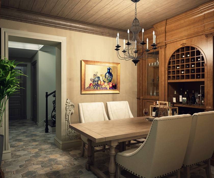 Дизайн-проект таунхауса в КП "Суханово парк", Style Home Style Home Klasik Şarap Mahzeni