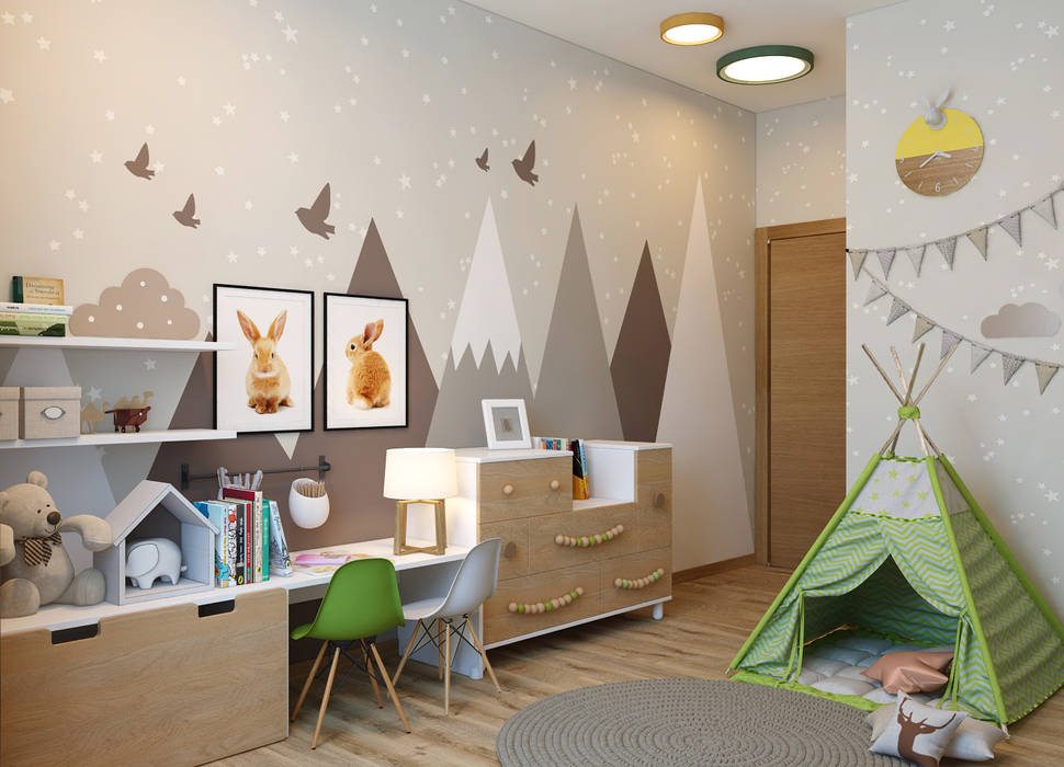 Проект 3-х комнатной квартиры, Дизайн Студия 33 Дизайн Студия 33 Modern nursery/kids room