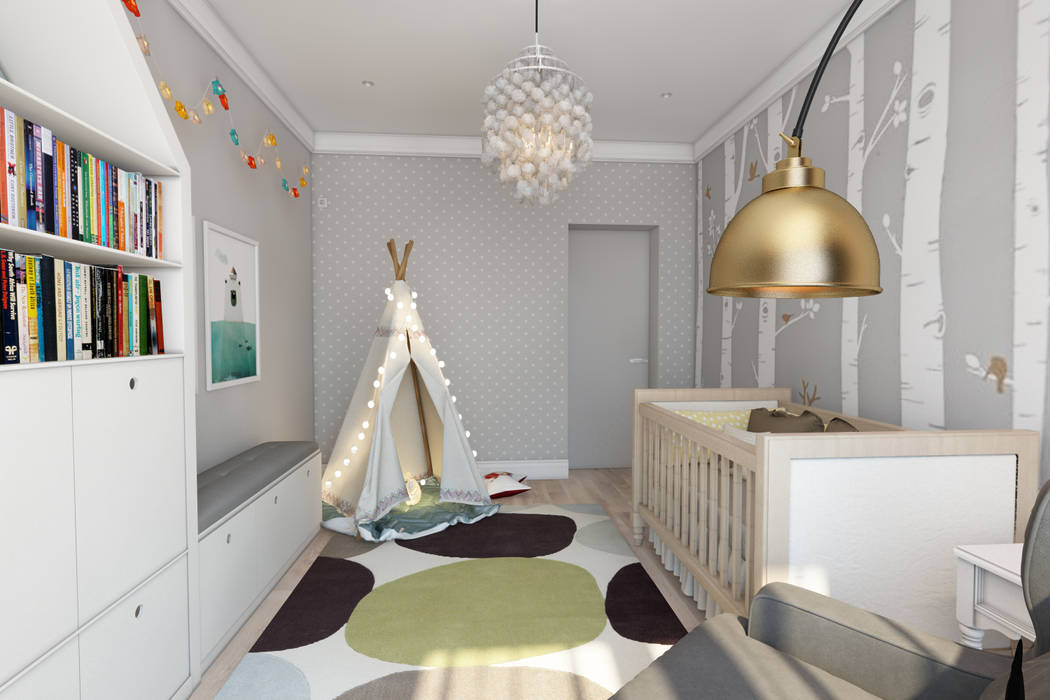 Дизайн-проект загородного дома в пос. Рождествено, Style Home Style Home Minimalist nursery/kids room
