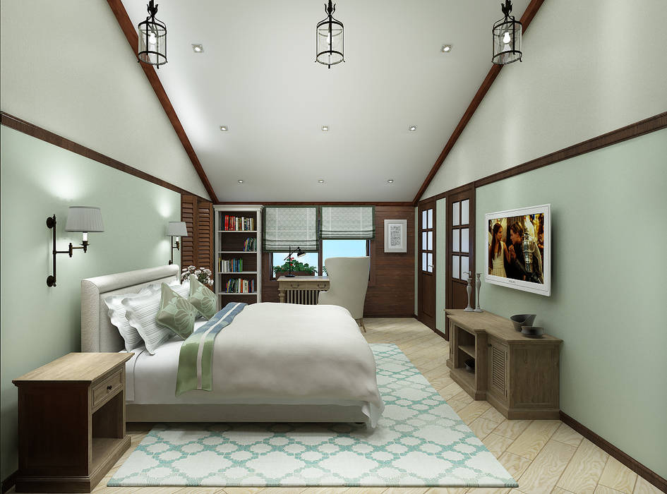 Дизайн-проект загородного дома из бруса, Style Home Style Home Teen bedroom