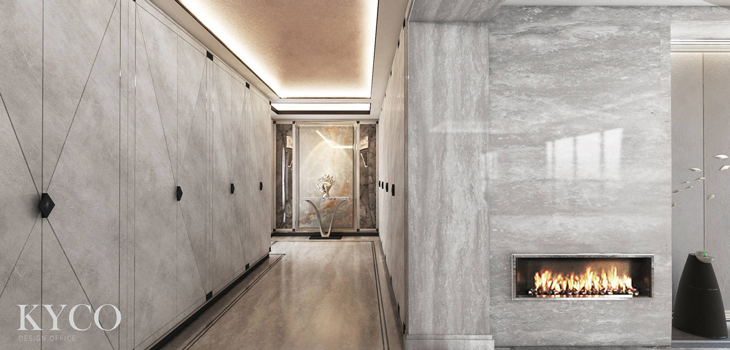 玄關 芮晟設計事務所 經典風格的走廊，走廊和樓梯
