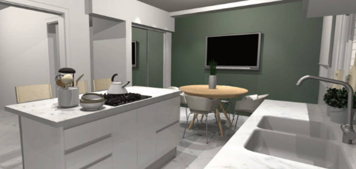 Render Sofía Lopez Arquitecta Muebles de cocinas