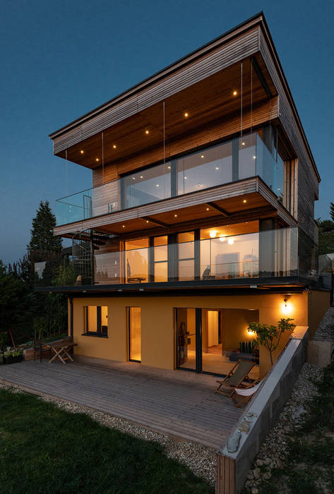 HAUS IN WEIDLING, AL ARCHITEKT - in Wien AL ARCHITEKT - in Wien Rumah Modern Kayu Wood effect