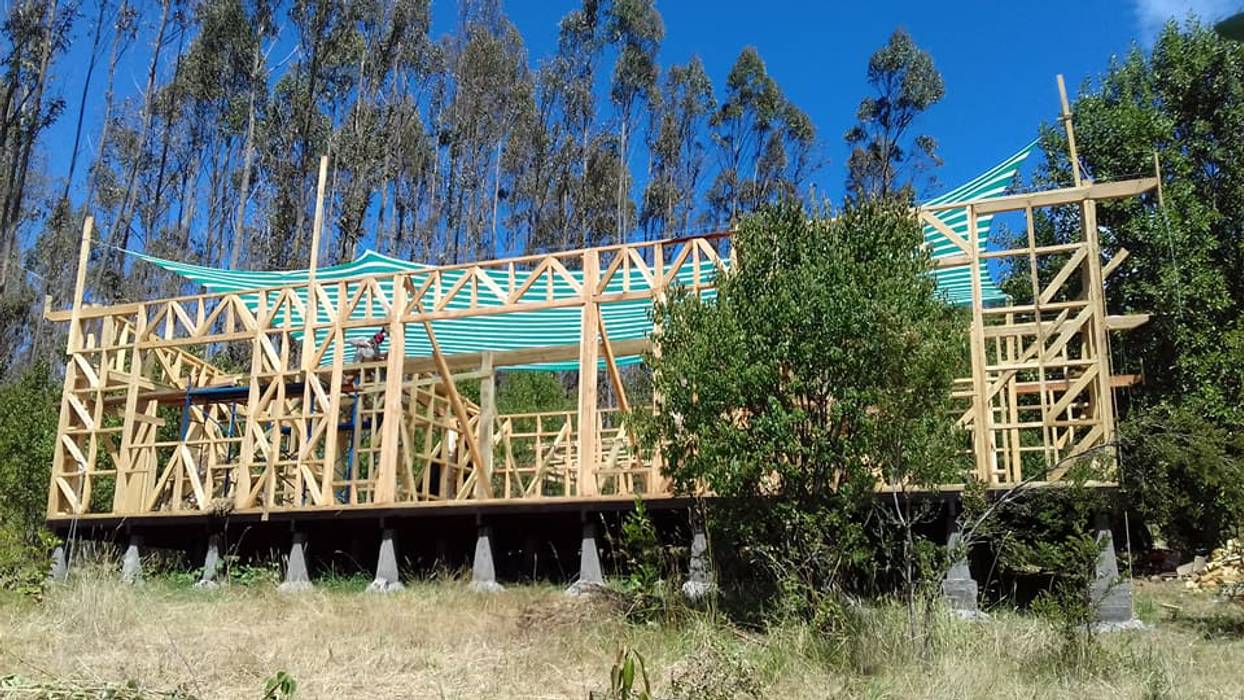 Casa ecológica en el sur de Chile , Baam Arquitectura Baam Arquitectura Rustic style windows & doors